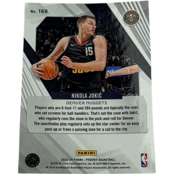 Nikola Jokic 2023 2024 Panini Phoenix Basketball Card Denver Nuggets #169 - Picture 2 of 2